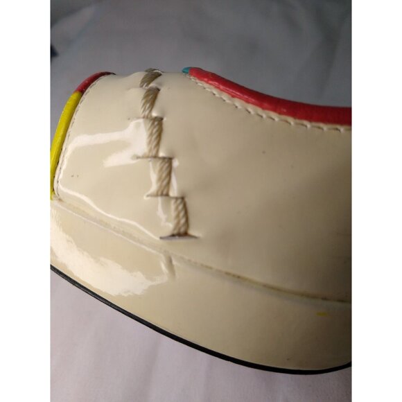 Betsey Johnson Womens 7 M Open Peep Toe High Heels Shoes Ivory Multicolor Floral - Picture 12 of 13